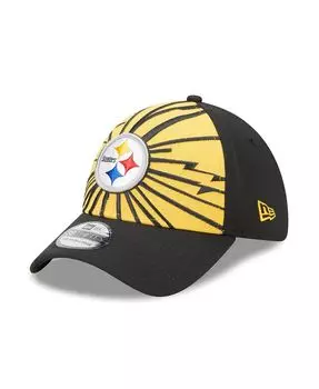 Мужская золотисто-черная кепка Pittsburgh Steelers Shattered 39THIRTY Flex. New Era