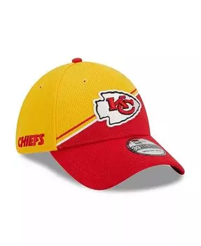 Мужская золотисто-красная кепка Kansas City Chiefs 2023 Sideline 39THIRTY Flex New Era, золотой