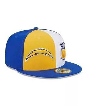 Мужская золотисто-синяя приталенная кепка Los Angeles Chargers 2023 Sideline 59FIFTY New Era, золотой