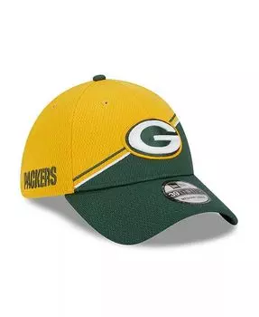 Мужская золотисто-зеленая кепка Green Bay Packers 2023 Sideline 39THIRTY Flex Hat New Era, желтый