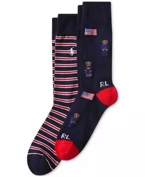 Мужские 2-комп. Носки «Американа Медведь» Polo Ralph Lauren, мультиколор
