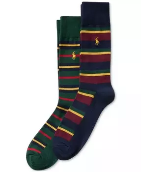 Мужские 2-комп. Носки в полоску с репсом Polo Ralph Lauren, синий