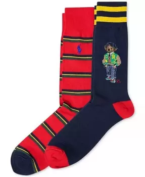 Мужские 2-комп. Свободные носки с медведем American Heritage Polo Ralph Lauren, синий
