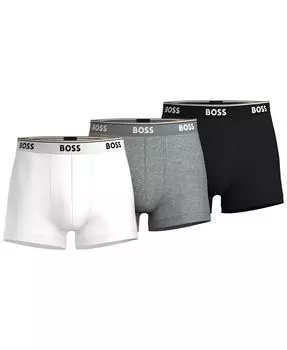 Мужские 3-комп. Однотонные плавки Power Stretch разных цветов Hugo Boss, мультиколор