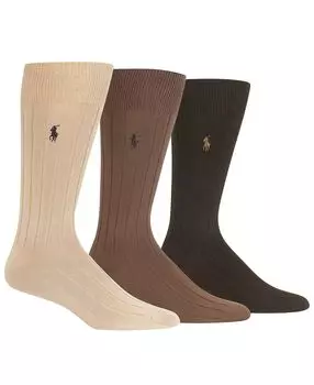 Мужские 3-комп. Супермягкие классические носки в рубчик Polo Ralph Lauren