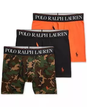 Мужские 3-комп. Трусы-боксеры из охлаждающей микрофибры 4D-Flex Polo Ralph Lauren, черный