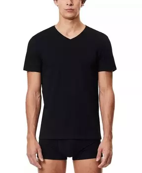 Мужские 3шт. Облегающие футболки с V-образным вырезом Lacoste, черный