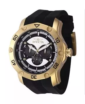 Мужские 45741 Pro Diver Quartz Chronograph, черный, белый циферблат Invicta, черный