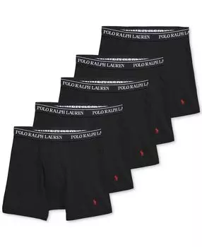 Мужские 5 пар классических хлопковых трусов-боксеров Polo Ralph Lauren