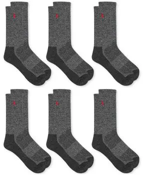 Мужские 6-Пк. Носки Performance Red Pony Crew Polo Ralph Lauren