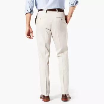 Мужские эластичные брюки прямого кроя со складками Dockers Signature Khaki Lux