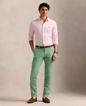 Мужские эластичные облегающие брюки-чиносы Polo Ralph Lauren, мятно-зеленый