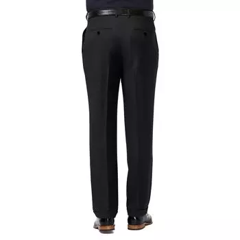 Мужские эластичные плиссированные классические брюки классической крои Premium Comfort с расширяемой талией, Темно-коричневые Haggar, темно-коричневый