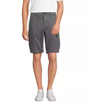 Мужские эластичные повседневные карго-шорты Traditional Fit Stretch Knockabout, длина 10.5" Lands' End, серый