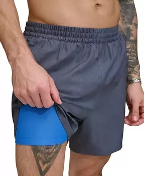 Мужские эластичные шорты с логотипом в тон 5 дюймов DKNY, серый