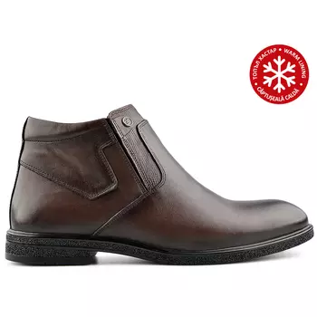 Мужские элегантные коричневые ботинки на теплой подкладке Tendenz