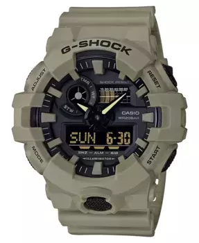 Мужские аналого-цифровые часы с бежевым ремешком из смолы 53 мм G-Shock, мультиколор