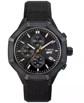 Мужские аналоговые часы UFC King, черные силиконовые часы, 45 мм Timex, черный