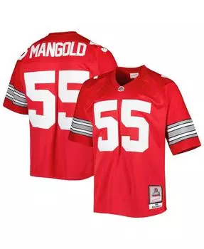 Мужские аутентичные джерси nick mangold scarlet ohio state buckeyes Mitchell & Ness
