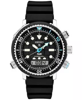 Мужские автоматические аналоговые цифровые часы Prospex с черным каучуковым ремешком, 47 мм Seiko