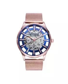 Мужские автоматические часы Beat с розовым стальным корпусом и браслетом IP Viceroy