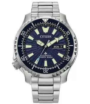 Мужские автоматические часы Citizen Promaster Dive с браслетом из нержавеющей стали, серебро