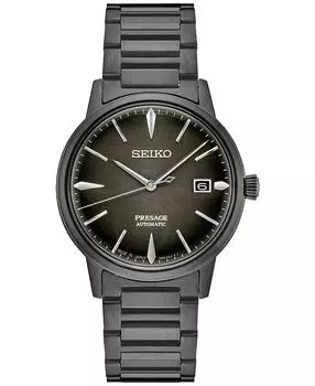 Мужские автоматические часы Presage с браслетом из нержавеющей стали с черной ионной отделкой, 40 мм Seiko
