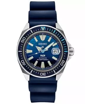 Мужские автоматические часы Prospex PADI Special Edition с синим силиконовым ремешком, 45 мм Seiko, синий