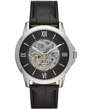 Мужские автоматические часы с черным ремешком 44 мм Folio