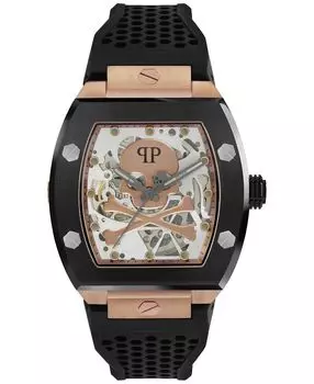 Мужские автоматические часы The $keleton с черным силиконовым ремешком, 44 мм Philipp Plein