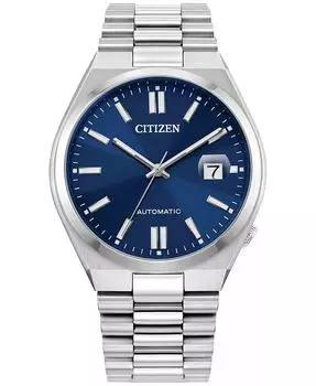 Мужские автоматические часы Tsuyosa с браслетом из нержавеющей стали, 40 мм Citizen, серебро