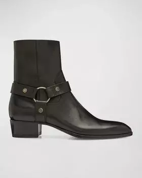 Мужские байкерские ботинки Wyatt 40 Harness Saint Laurent, цвет Nero