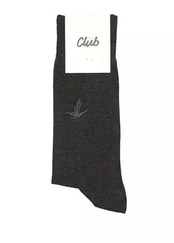 Мужские бамбуковые носки с вышивкой логотипа Beymen Club, антрацит