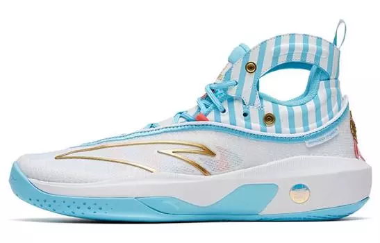 Кроссовки Anta Kt8 Basketball, белый/голубой/золотой