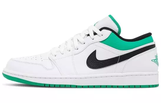 Кроссовки JORDAN 1 Low White Lucky Green Black