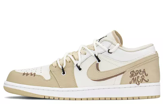 Кроссовки Air Jordan 1 Vintage Basketball Shoes Men Low-Top Khaki