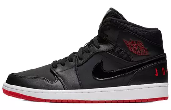 Кроссовки JORDAN 1 Mid Black University Red