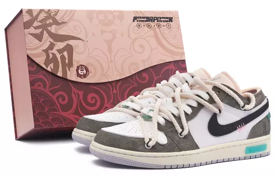 Кроссовки Air JORDAN 1 Vintage Basketball Shoes Men Low-Top Gray Black White