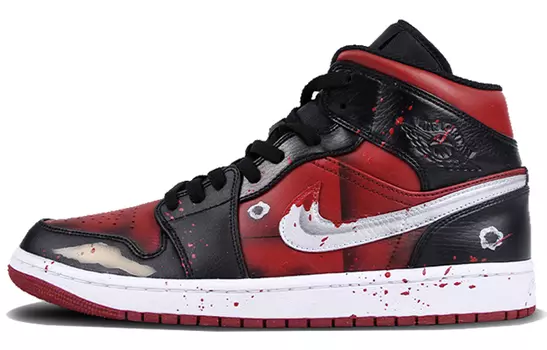 Кроссовки Air JORDAN 1 Vintage Basketball Shoes Men High-Top Black Red