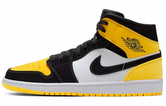 Кроссовки Jordan 1 Mid 'Yellow Toe Black'