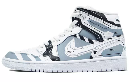 Кроссовки Air Jordan 1 Vintage Basketball Shoes Men High-Top Black White Gray