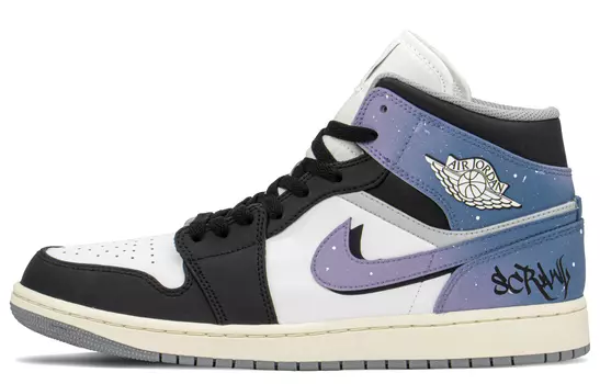 Кроссовки Air Jordan 1 Vintage Basketball Shoes Men High-Top Blue Purple