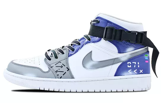 Кроссовки Air JORDAN 1 Vintage Basketball Shoes Men High-Top Blue Gray