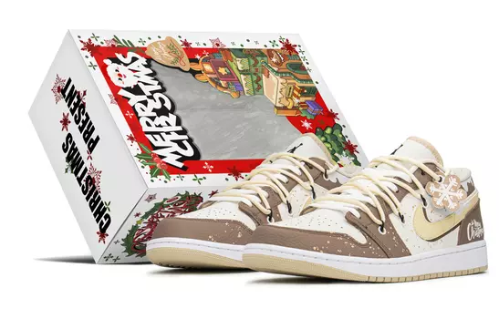 Кроссовки Air JORDAN 1 Vintage Basketball Shoes Men Low-Top White Brown
