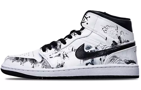 Кроссовки Air JORDAN 1 Vintage Basketball Shoes Men High-Top Black White Gray