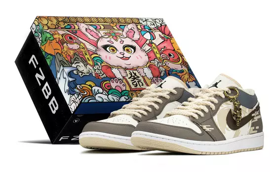 Кроссовки Air Jordan 1 Vintage Basketball Shoes Men Low-Top Khaki Brown