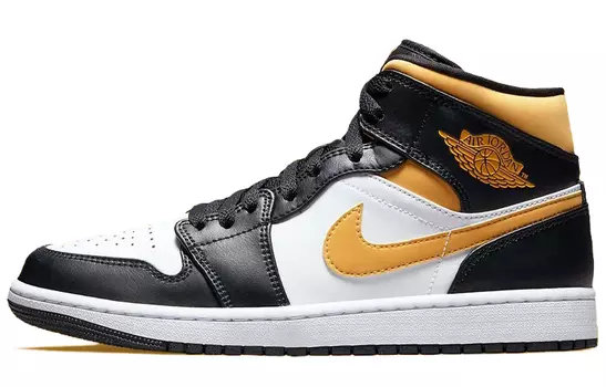 Кроссовки JORDAN 1 Mid White Pollen Black