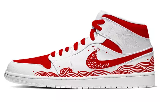 Кроссовки Air JORDAN 1 Vintage Basketball Shoes Men Mid-Top White Red