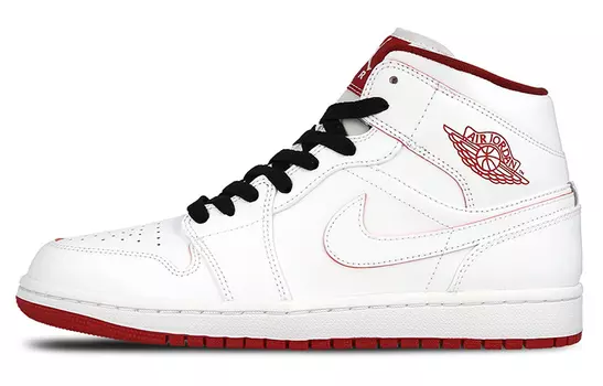 Кроссовки Jordan 1 Retro Mid White Gym Red Black
