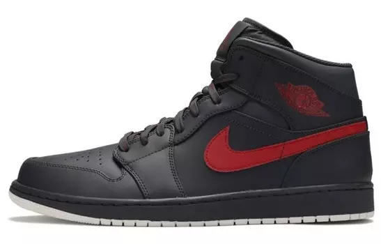 Кроссовки Jordan 1 Retro Mid Anthracite Gym Red